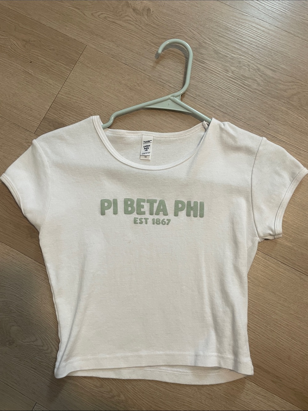 Pi Beta Phi White Crop Tee